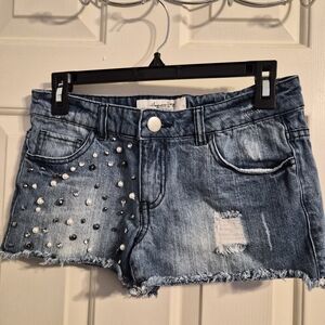 American Rag Blue Studded Jean Shorts